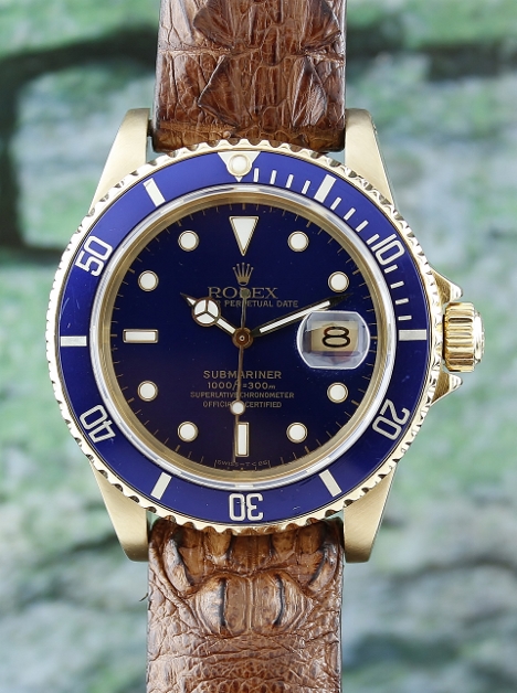 (image for) ROLEX 18K Y/G OYSTER PERPETUAL DATE / BLUE SUBMARINER / 16808